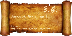 Bencsek Gyöngyi névjegykártya