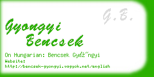 gyongyi bencsek business card